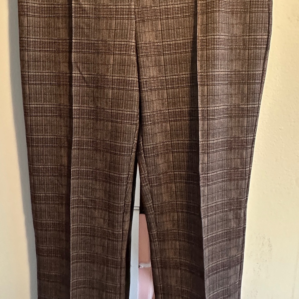 Lysse Brown Plaid Boot Cut Flare Pants